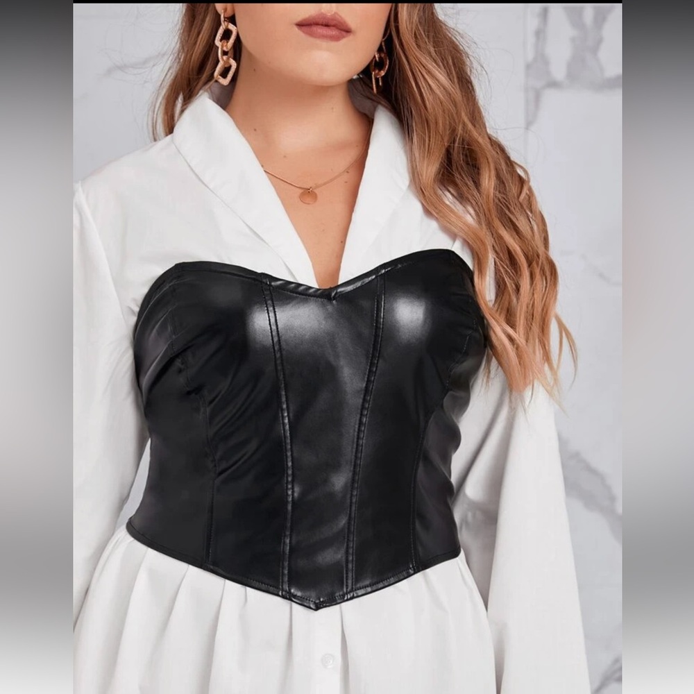 Faux Leather Corset Top NWOT